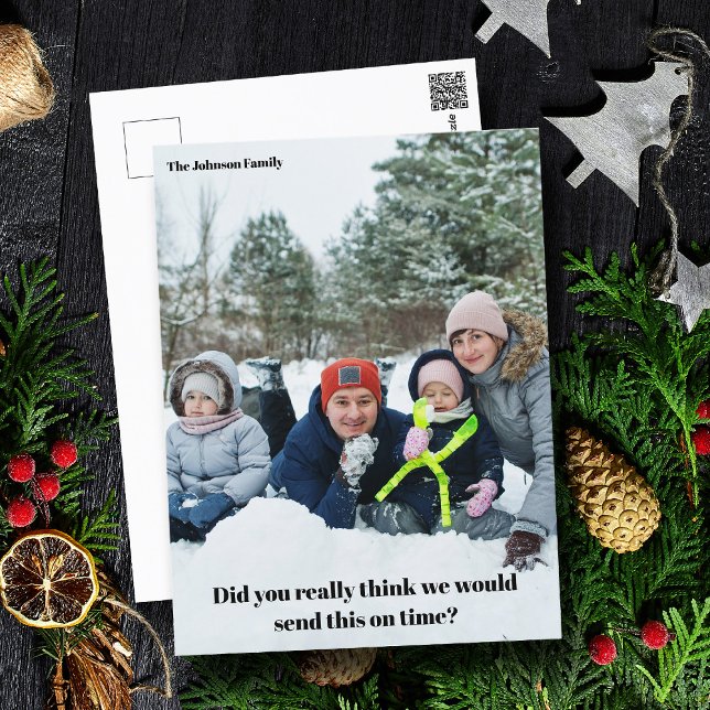 Postal Navidades graciosos retrasan la dilación familiar (Subido por el creador)