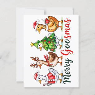 Postal Navidades graciosos Silly Goose