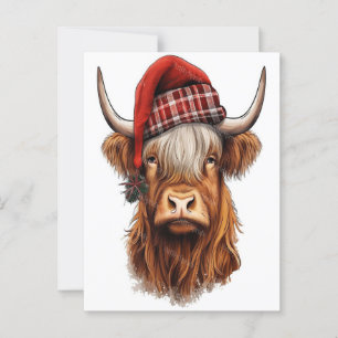 Postal Navidades Highland Cow Bubblegum 2025
