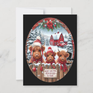 Postal Navidades Highland Cow Bubblegum 2025