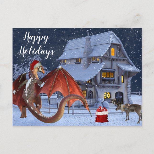 Postal Navidades Holiday Santa Dragon (Anverso)