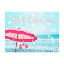 Navidades Holiday Sunshine Beach Scene Umbrella