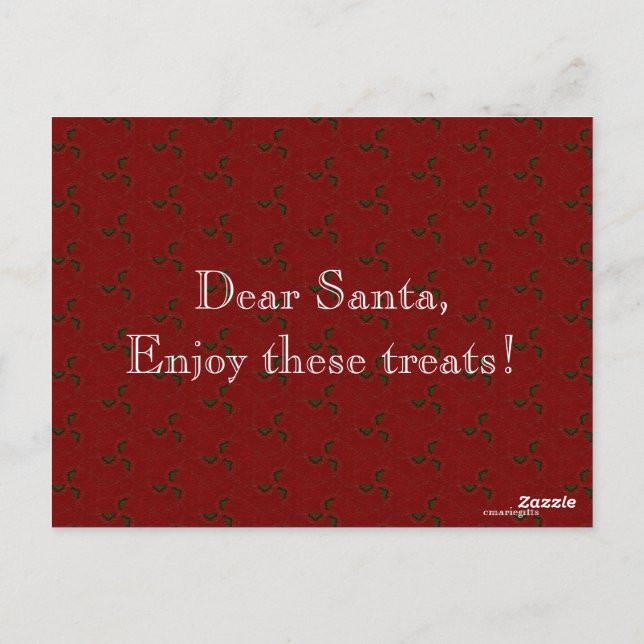 Postal Navidades Holly (Reverso)