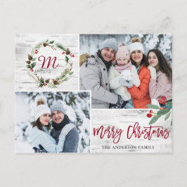 Postal Navidades Holly FOTO Birch Bark Festividad