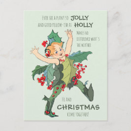 Postal Navidades Holly niño Elizabeth Gordon CC1076