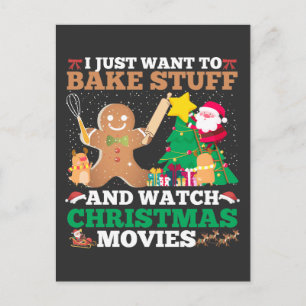 Postal Navidades horneando películas Santa Cookie Gingerb