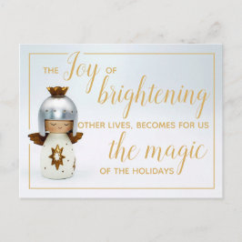 Postal Navidades inspiradores citan texto con angel y oro