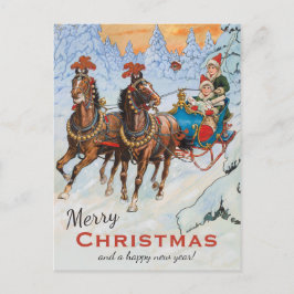 Postal Navidades Jenny Nyström Viaje en trineo CC0079