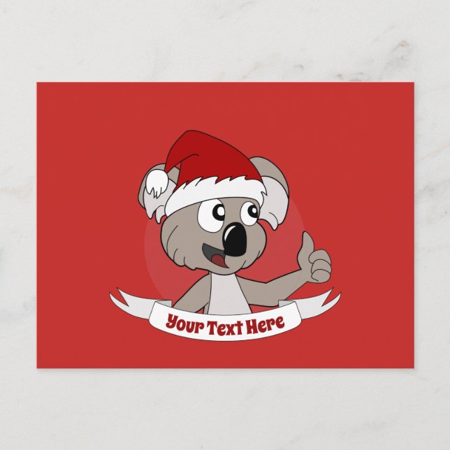 Postal Navidades koala personalizado (Anverso)