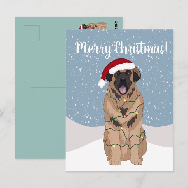 Postal Navidades Leonberger (Anverso / Reverso)