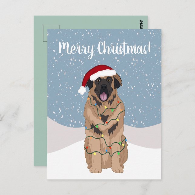 Postal Navidades Leonberger (Anverso / Reverso)