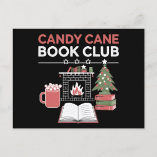 Postal Navidades libreros Candy Cane Book Club Bookish