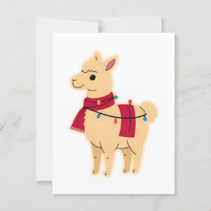 Postal Navidades llaman a luces - curioso animal festivo