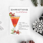 Postal Navidades Martini Cocktail Receta Bebida<br><div class="desc">Este diseño puede ser personalizado en el área proporcionada cambiando la foto y/o el texto. O puede personalizarse haciendo clic en Personalizar esta plantilla y, a continuación, eligiendo la opción de hacer clic en el personalizar y eliminando o cambiando el color del fondo, agregando texto, cambiando el color o estilo...</div>