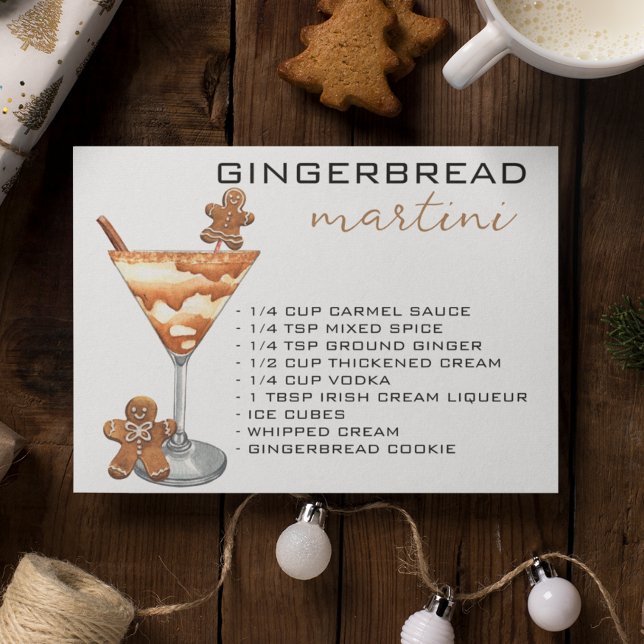 Postal Navidades Martini Cocktail Receta Gingerbread (Subido por el creador)