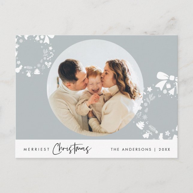 Postal Navidades más amables, foto familiar de Feliz Navi (Anverso)