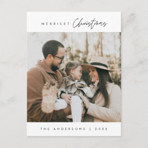 Postal Navidades más felices foto de familia feliz