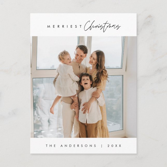 Postal Navidades más graciosos, foto familiar, saludo de  (Anverso)