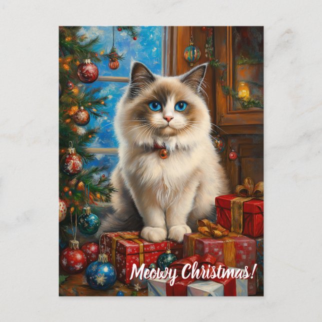Postal ¡Navidades Meowy! (Anverso)