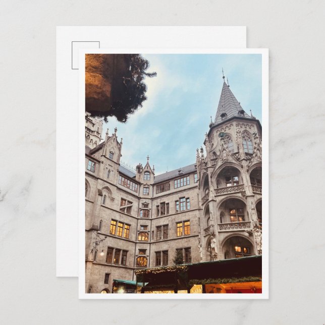 Postal Navidades Mercado de Munich, Alemania Postcard (Anverso / Reverso)