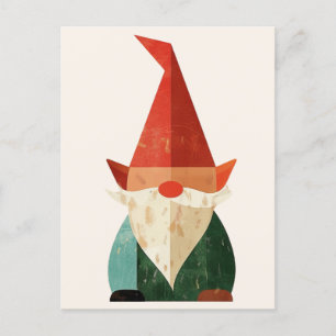 Postal Navidades Minimalistas de Gnome modernos de mediad