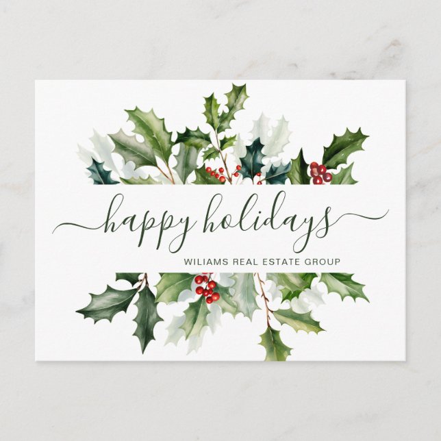 Postal Navidades Mistletoe Holiday Corporate Greeting (Anverso)