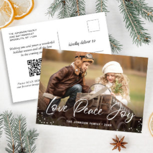 Postal Navidades modernos código QR de la foto del Día de