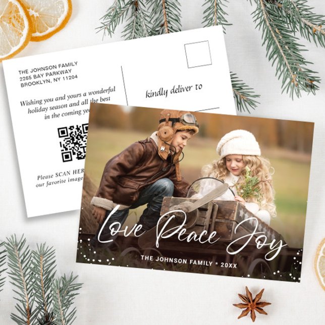 Postal Navidades modernos código QR de la foto del Día de (Subido por el creador)