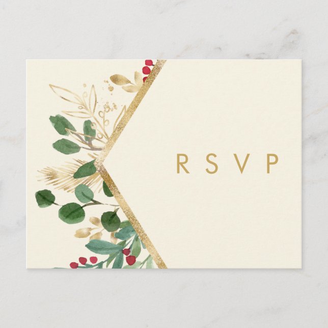 Postal Navidades modernos Cream Cream Song Request RSVP (Anverso)