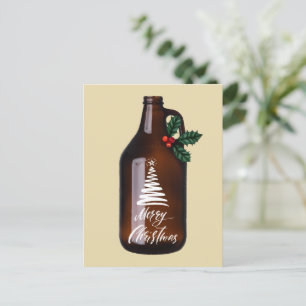 Postal Navidades modernos cultivador beer jug vacaciones