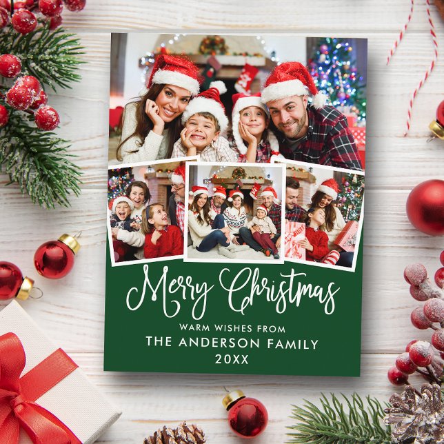 Postal Navidades modernos de caligrafía divertida 4 foto  (Customize to change your personalized text size or text style.)