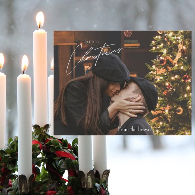 Postal Navidades modernos de moda | Foto Romántica Pareja (Subido por el creador)