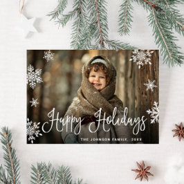 Postal Navidades modernos Felices Fiestas Fotos Saludo