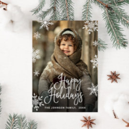 Postal Navidades modernos Felices Fiestas Fotos Saludo