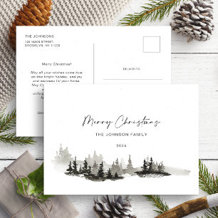 Postal Navidades Monocromo Paisaje Invierno No Foto