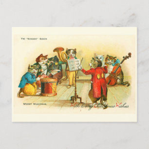 Postal Navidades musicales de Victoria Cats Band Louis Wa