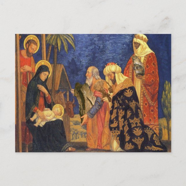 Postal Navidades Natividad Manger Santa Familia Navidad (Anverso)