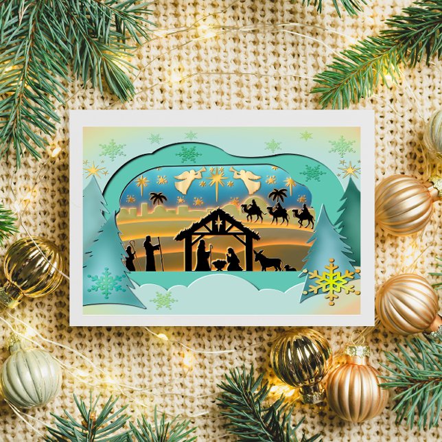 Postal Navidades Natividad Niño Jesús en la escena del Ma (Subido por el creador)