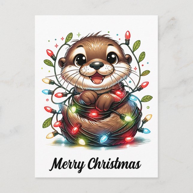 Postal Navidades Navidades Otter (Anverso)