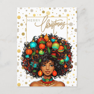 Postal Navidades negros Sista Melanin Queen Women Xmas