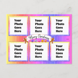 Postal Navidades neones coloridos Postcard HAMbWG