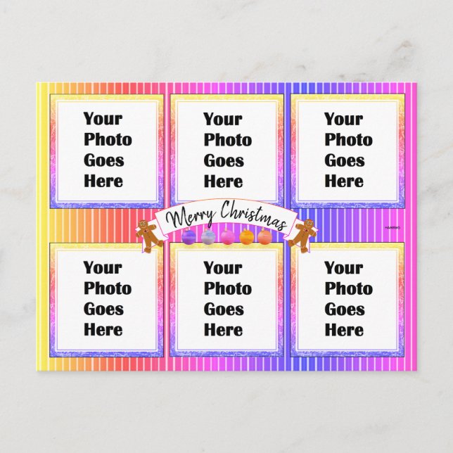 Postal Navidades neones coloridos Postcard HAMbWG (Anverso)