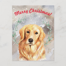 Postal Navidades nevados ilustracion con recuperador dora