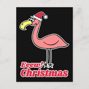 Postal Navidades nuevos y divertidos fllamingo con el Gor