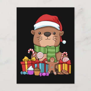Postal Navidades Otter Gift Kids Sea Otter