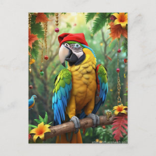 Postal Navidades Parrot As Santa Claus-76349