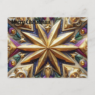 Postal NAVIDADES ~ Patrón de estrella 3D ~