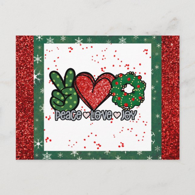 Postal Navidades Paz Amo Alegría (Anverso)