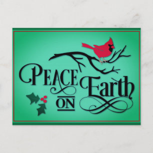 Postal Navidades Paz en el Cardenal de la Tierra