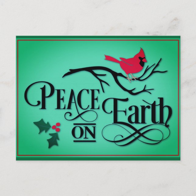 Postal Navidades Paz en el Cardenal de la Tierra (Anverso)